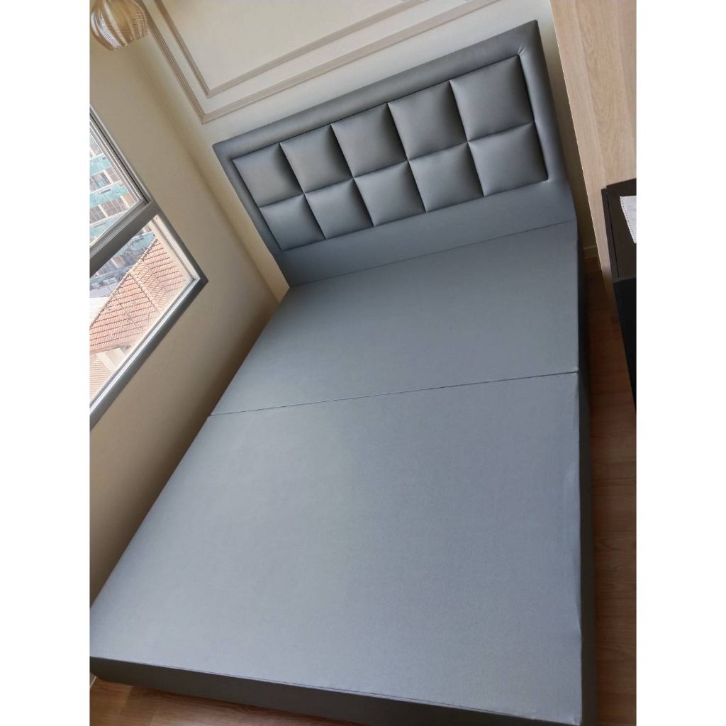 ภาพสินค้าSolomon Mattress เตียงบล็อกมี เตียงบล็อก เตียง ฐานเตียง เฉพาะเตียง เตียงนอน ไม้อัด MDF หุ้มหนัง PVC สีเทา จากร้าน solomonmattress บน Shopee ภาพที่ 6