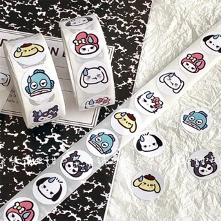 พร้อมส่ง!สติกเกอร์ซีล500 ดวง ลายการ์ตูนซานริโอ้ ชินจัง sanrio ม้วนเทปแปะกล่อง