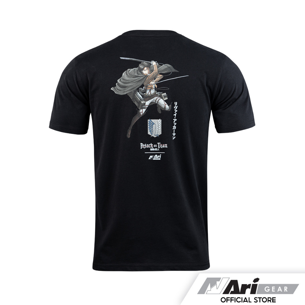 aot-x-ari-levi-tee-black-grey-white-เสื้อยืด-อาริ-รีไวล์-แอคเคอร์แมน-สีดำ