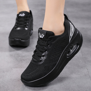 NEW!! RUIDENG -257 (สีดำ) รองเท้าผ้าใบผู้หญิงเพื่อสุขภาพ งานถัก น้ำหนักเบา ใส่ออกกำลังกาย ใส่เที่ยว ไซส์ 36-40 พร้อมส่ง
