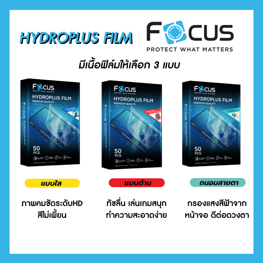 Focus Hydroplus ฟิล์มไฮโดรเจล สั่งตัด ตามรุ่น สมาร์ทโฟน / Tablet ...