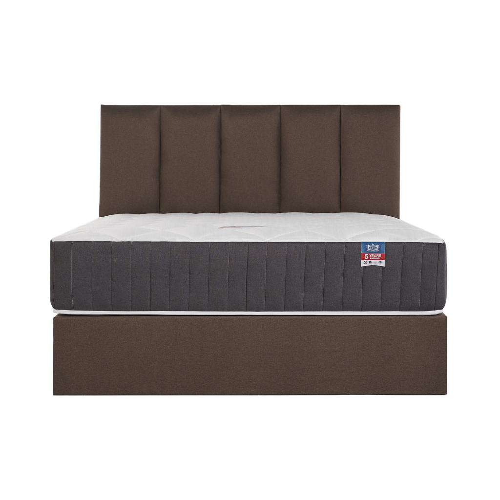 Solomon mattress รุ่น BERLIN ชุดที่นอนพร้อมเตียงดีไซน์หรู เลือกได้ทั้งที่นอนสปริงและยางพารา ขนาด 3.5, 5 และ 6 ฟุต