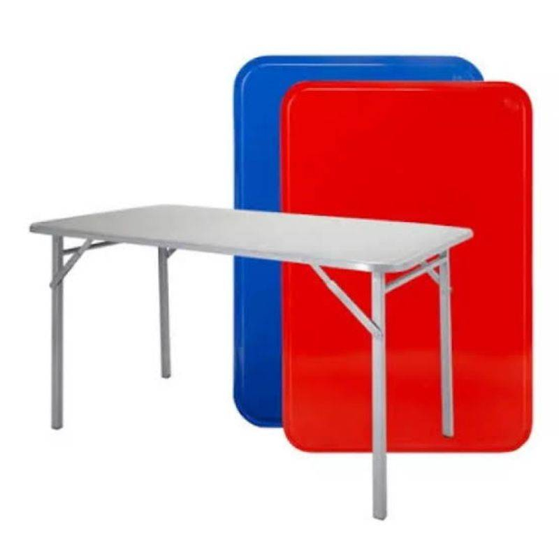 โต๊ะพับสวิงขาเหล็ก-มีขนาด-3-ฟุต-และ-4ฟุต-ขากลม-หน้าโต๊ะเป็นเหล็ก-แข็งแรงทนทานต่อการใช้