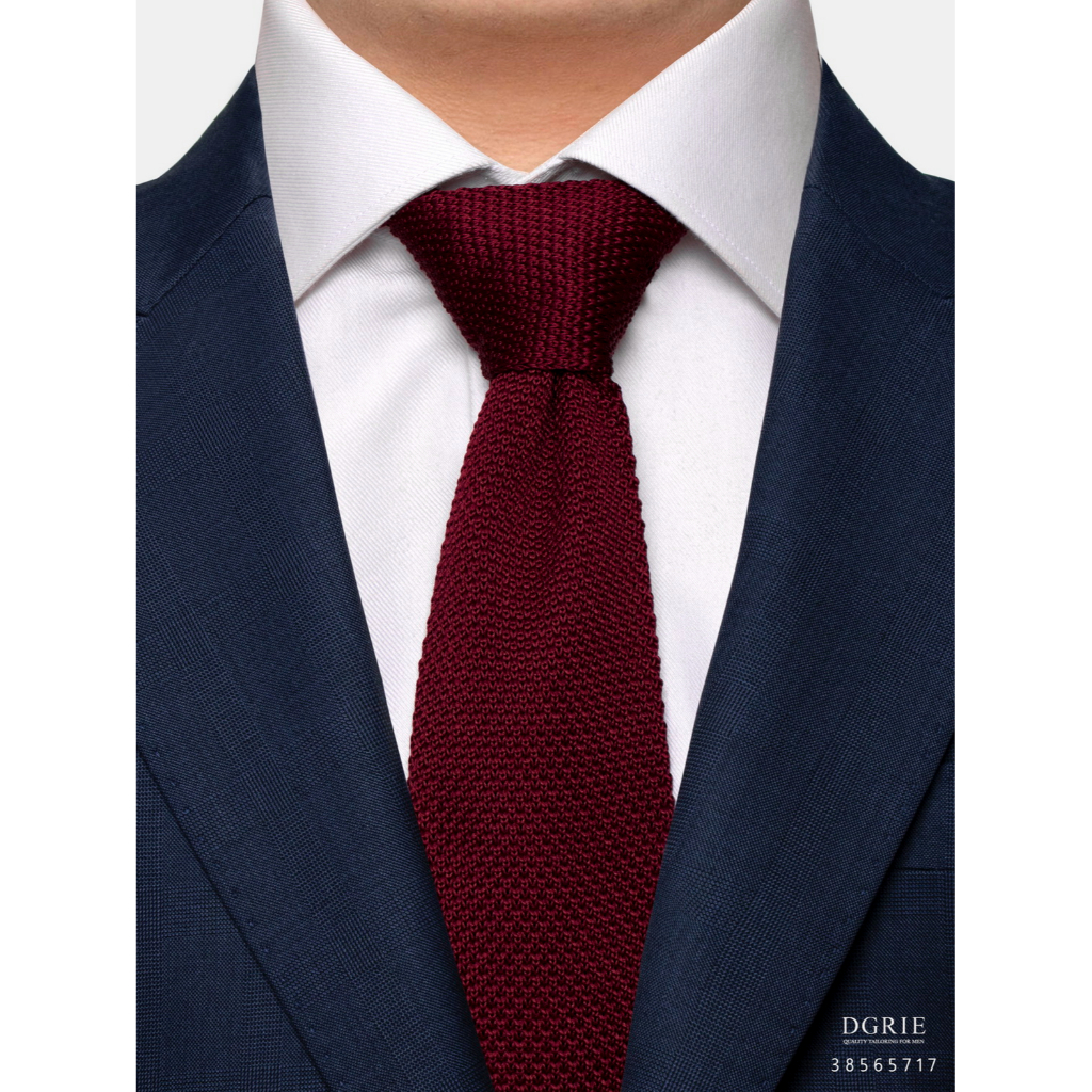 red-knit-3-inch-necktie-เนคไทสีแดงลายถัก