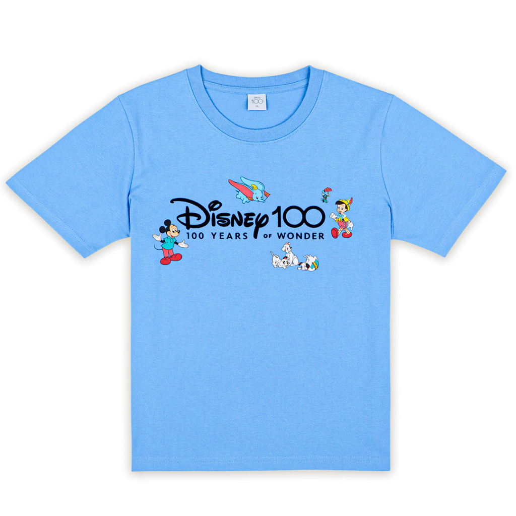 disney-100-years-of-wonder-men-amp-kids-t-shirt-เสื้อยืดครอบครัว-ดิสนีย์-100-ปี-ผู้ชาย-และเด็ก-สินค้าลิขสิทธ์แท้100-characters-studio