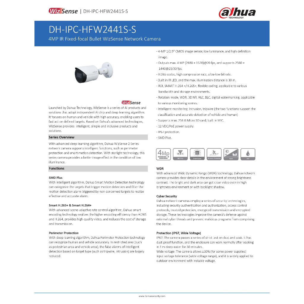 dahua-ชุดกล้องวงจรปิดip-8ตัว-4mp-รุ่น-dh-ipc-hfw2441s-s-มีเสียง-ai-wizsense-ภาพคมชัด-ไม่ต้องเดินสายไฟ-พร้อมอุปกรณ์ติดตั้