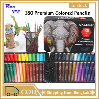 Rex TT 180 สีมืออาชีพสีน้ำมันดินสอชุดศิลปินภาพวาดร่างไม้ดินสอสีโรงเรียนอุปกรณ์ศิลปะTin box packaging