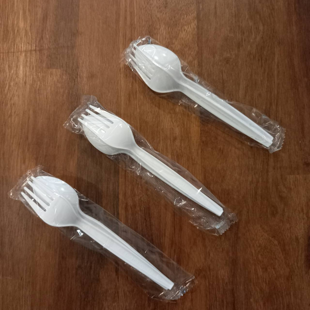 ช้อนส้อมพลาสติก-ช้อนส้อมบรรจุซองพลาสติก-50-คู่ต่อแพค