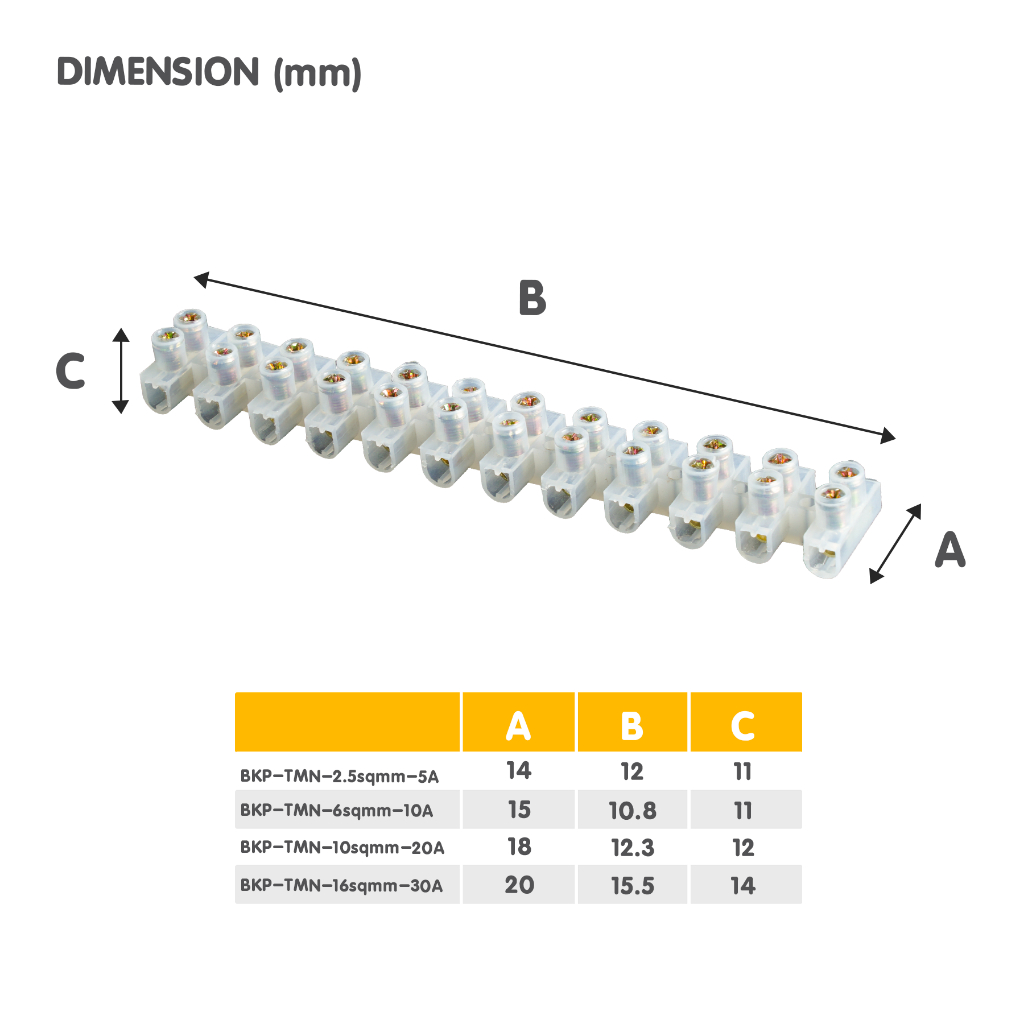เต๋าต่อสายไฟ-เทอร์มินอล-bkp-terminal-connector-ขนาด-5-10-20-30a-1-แถว-12-ช่อง