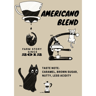 Americano Blend กาแฟคั่วกลาง เบลนด์ด้วยหลายแหล่งกาแฟคัดสรร เหมาะสำหรับทำกาแฟดำ | Farmstory