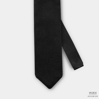 Black Knit 3 Inch Necktie-เนคไทสีดำลายถัก