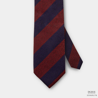 Navy Red 2.5cm Strip R/N 3 inch Necktie-เนคไทสีแดงกรมทูโทนลายทาง