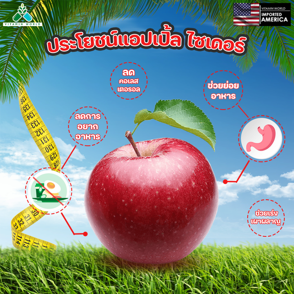 ภาพสินค้าลดน้ำหนักอเมริกา Natures Truth (กระปุกแดง)Apple Cider Vinegar มี2แบบ ให้เลือก น้ำส้มสายชูหมักจากแอปเปิ้ล จากร้าน vitaminworlds บน Shopee ภาพที่ 3