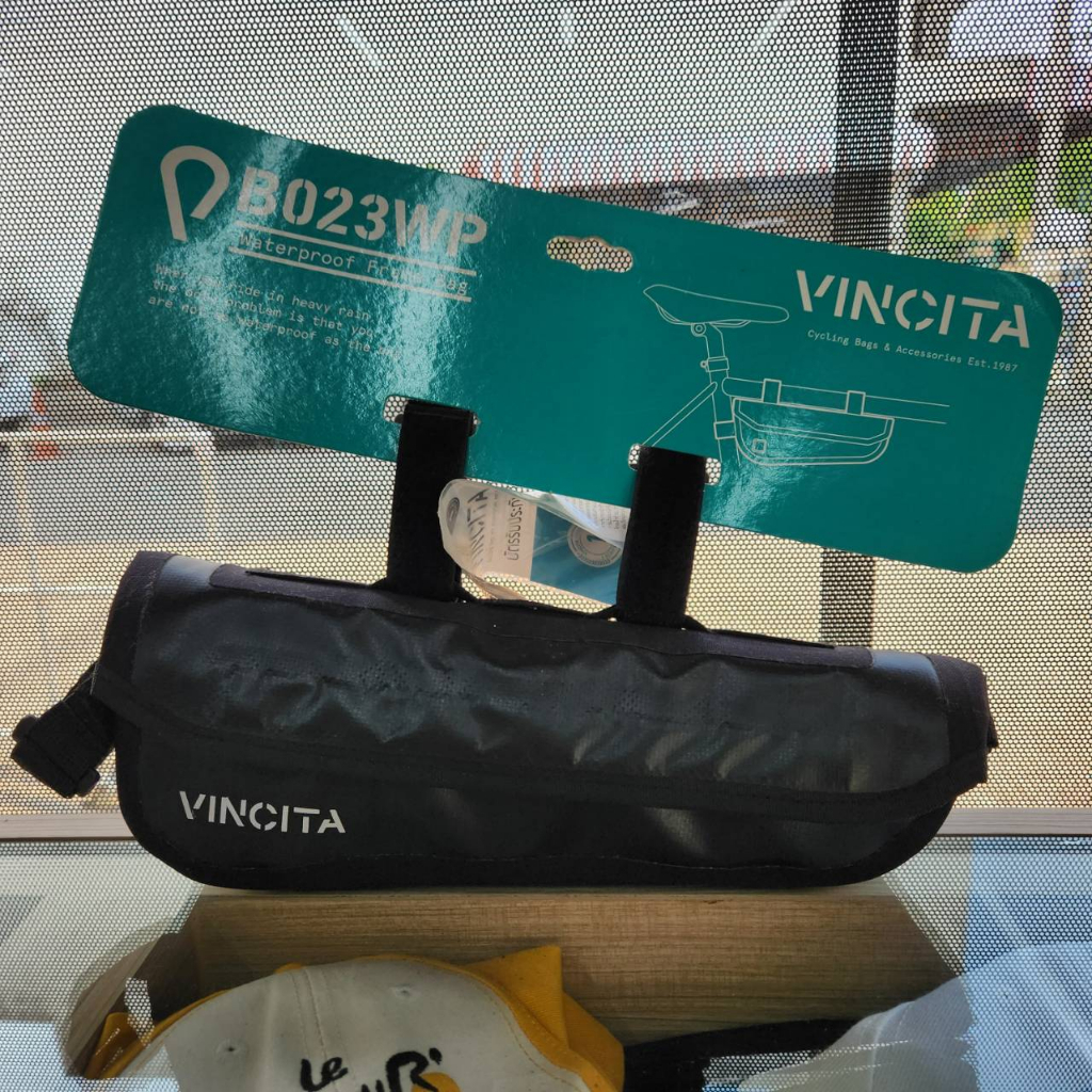 vincita-b023wp-กระเป๋าสามเหลี่ยมกันน้ำใต้เฟรม-สีดำ