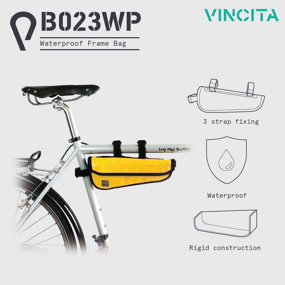 vincita-b023wp-กระเป๋าสามเหลี่ยมกันน้ำใต้เฟรม-สีดำ