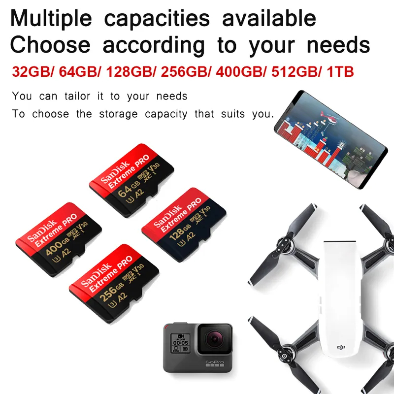 ภาพหน้าปกสินค้าSANDISK เมมโมรี่การ์ด Micro SD card ExtremePRO 512GB/256GB/128GB/64GB/32GB, A2, U3 200MB/s(SDSQXCD) memory micro sdcard จากร้าน jinnit_ บน Shopee