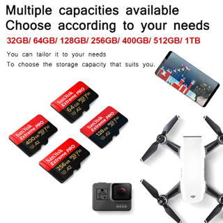 ภาพขนาดย่อของภาพหน้าปกสินค้าSANDISK เมมโมรี่การ์ด Micro SD card ExtremePRO 512GB/256GB/128GB/64GB/32GB, A2, U3 200MB/s(SDSQXCD) memory micro sdcard จากร้าน jinnit_ บน Shopee