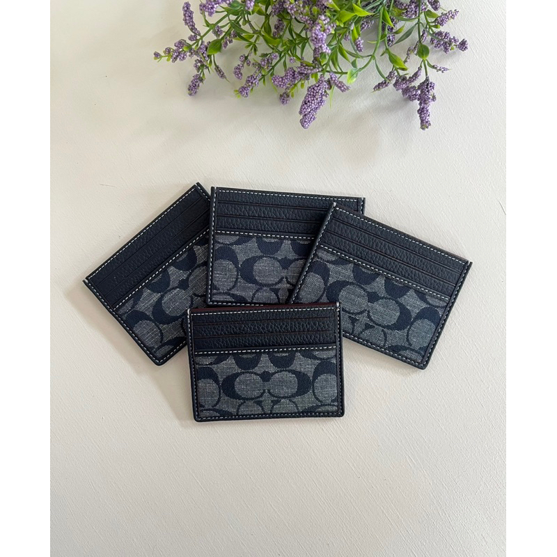 พร้อมส่ง Coach Slim Id Card Case In Signature Chambray CH100 Shopee
