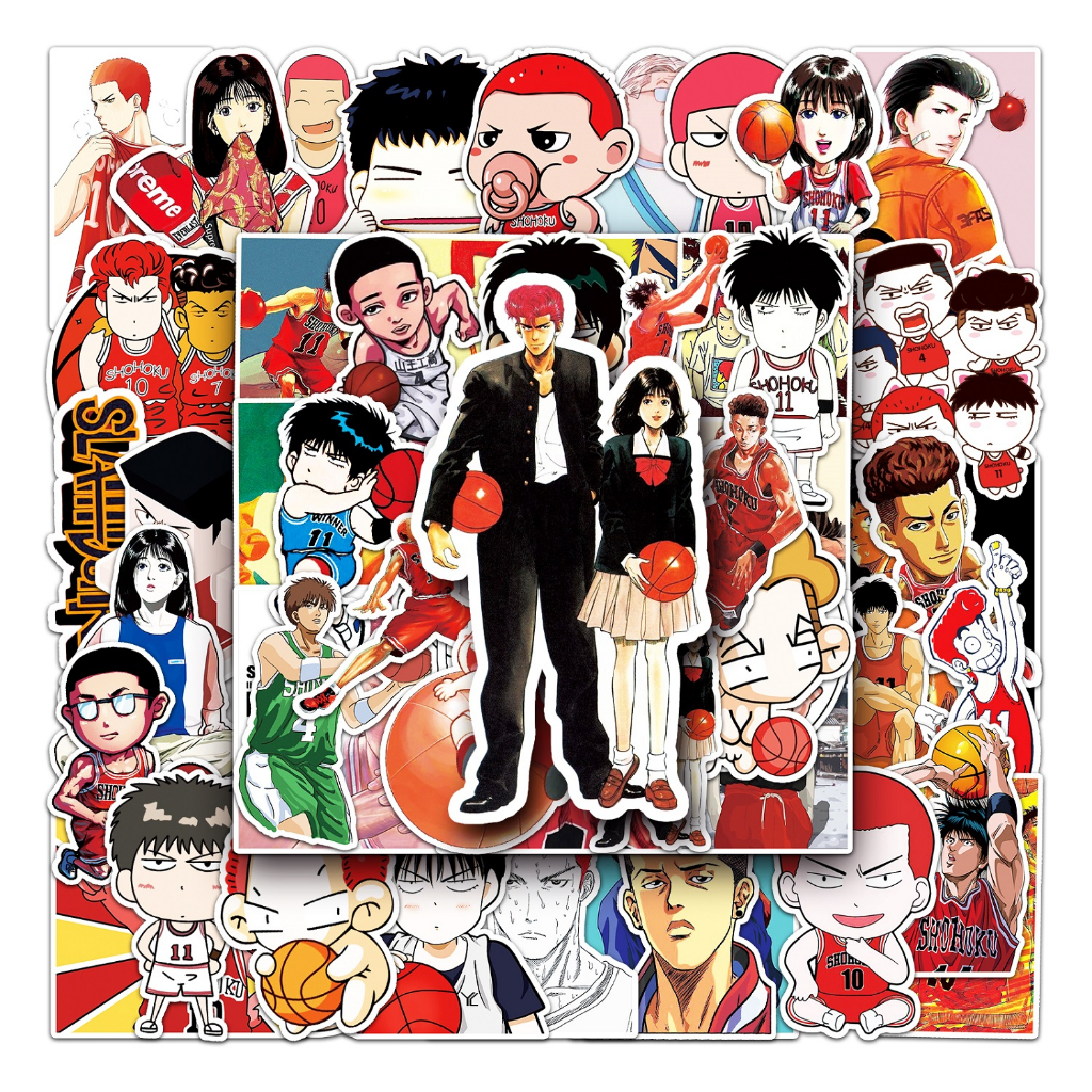 พร้อมส่ง-new-slam-dunk-sticker-52ชิ้น-japan-animeสแลมดังก์-สติกเกอร์-ลายการ์ตูน-กันน้ํา-สําหรับติดตกแต่งแล็ปท็อป