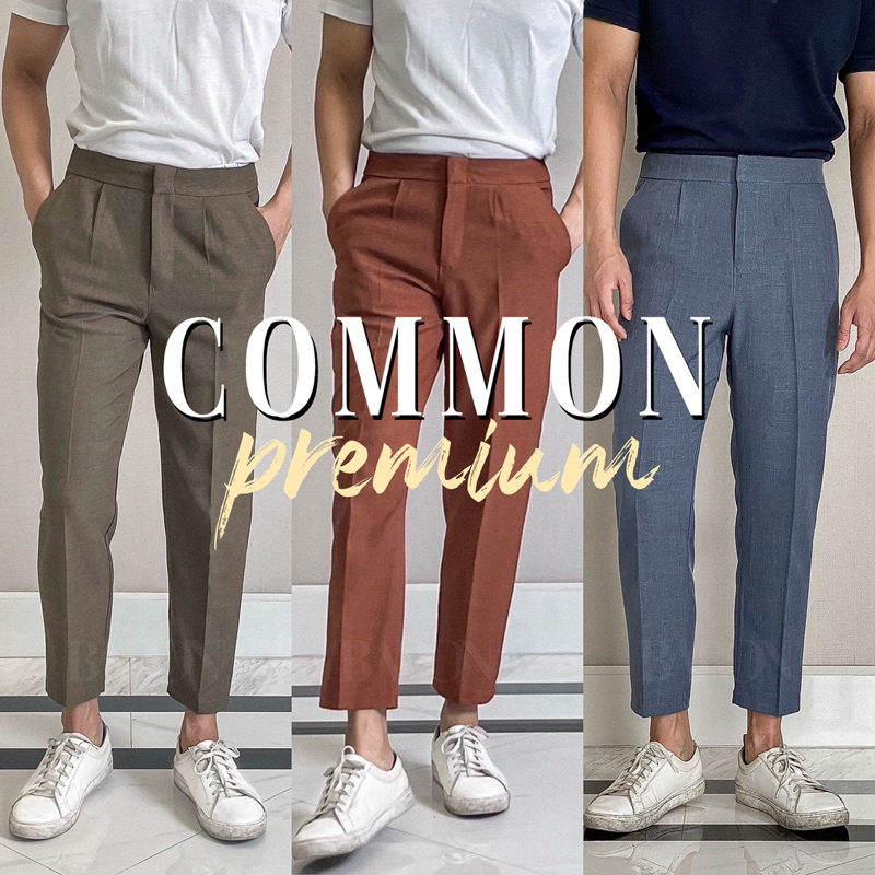 สินค้าขายดี-baron-premium-common-กางเกงขายาวสแลคขาเต่อเอวสูงผ้าสโนว์
