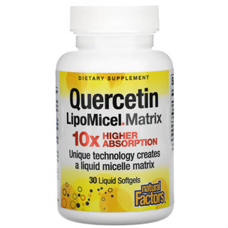 🔥โปรเปิดร้าน🔥 Natural Factors Quercetin LipoMicel Matrix 30 Liquid Softgels (exp.01/25)