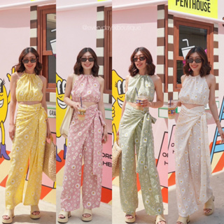 🌼Daisy &amp; cherry🍒Camisole Top + Wrap Pants🍃💓(650฿ฟรีส่ง) น้องเดซี่ เชอร์รี่ เซ็ตเสื้อผูกคอมาคู่กางเกง wrap pants STUDIOx2