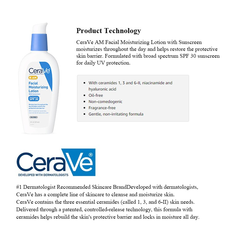 ส่งไว-เซราฟ-cerave-am-facial-moisturizing-lotion-เฟเชียล-มอยส์เจอไรซิ่ง-โลชั่น-พร้อมครีมกันแดด-89ml