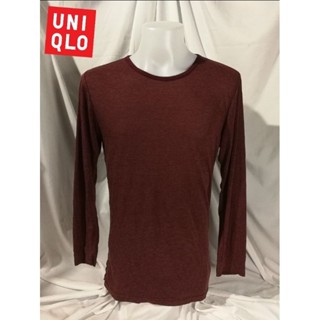 HEATTECH Uniqlo Brand_2nd hand เสื้อยืดแขนยาวฮีตเทคคอกลมลายทาง/ Size​ M/ Made​ in​ China​🇨🇳​/ แท้มือสองกระสอบนำเข้า​