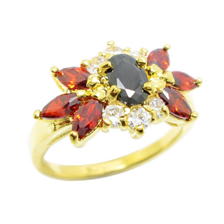 สินค้า แหวน พลอยสีนิล ประดับเพชร และ พลอยมาคีย์ โกเมน ชุบทอง แหวนชุบทอง แหวนทอง แหวนสวย