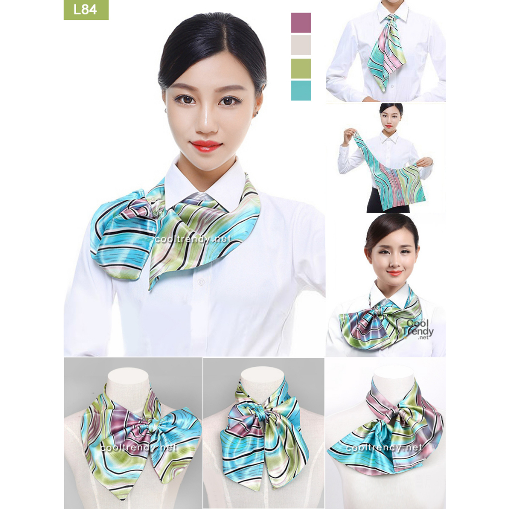 cooltrendy-ผ้าพันคอสำเร็จรูป-ผ้ายูนิฟอร์ม-uniform-scarf-โทนสีเขียว