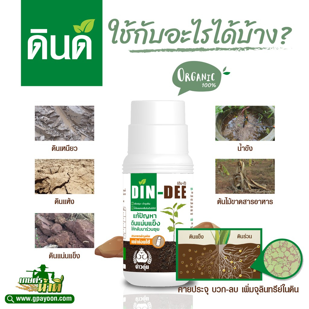 ดินดี-din-dee-ขนาดทดลอง-15-ml-ของเเท้100-พร้อมส่ง-สารปรับปรุงสภาพดิน-แก้ดินแน่นแข็ง-ทำให้ดินร่วนซุย