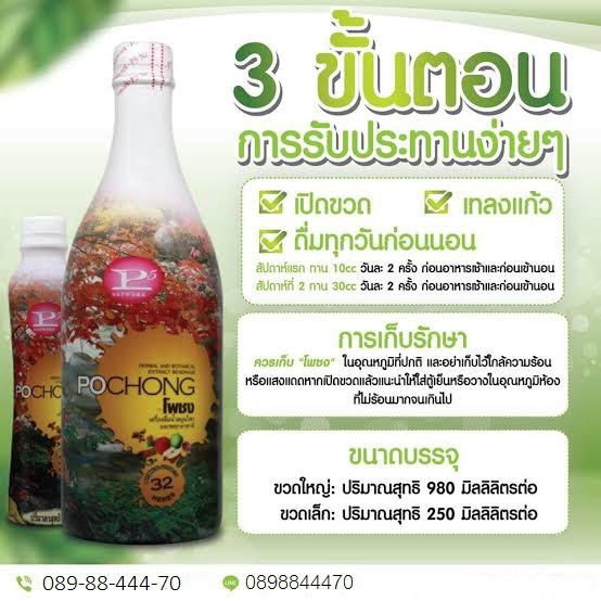 เครื่องดื่มสมุนไพร-โพชง-pochong-ของแท้100-3-ขวดใหญ่-พร้อมส่ง-pochong-น้ำสมุนไพร-32-ชนิด-980-ml