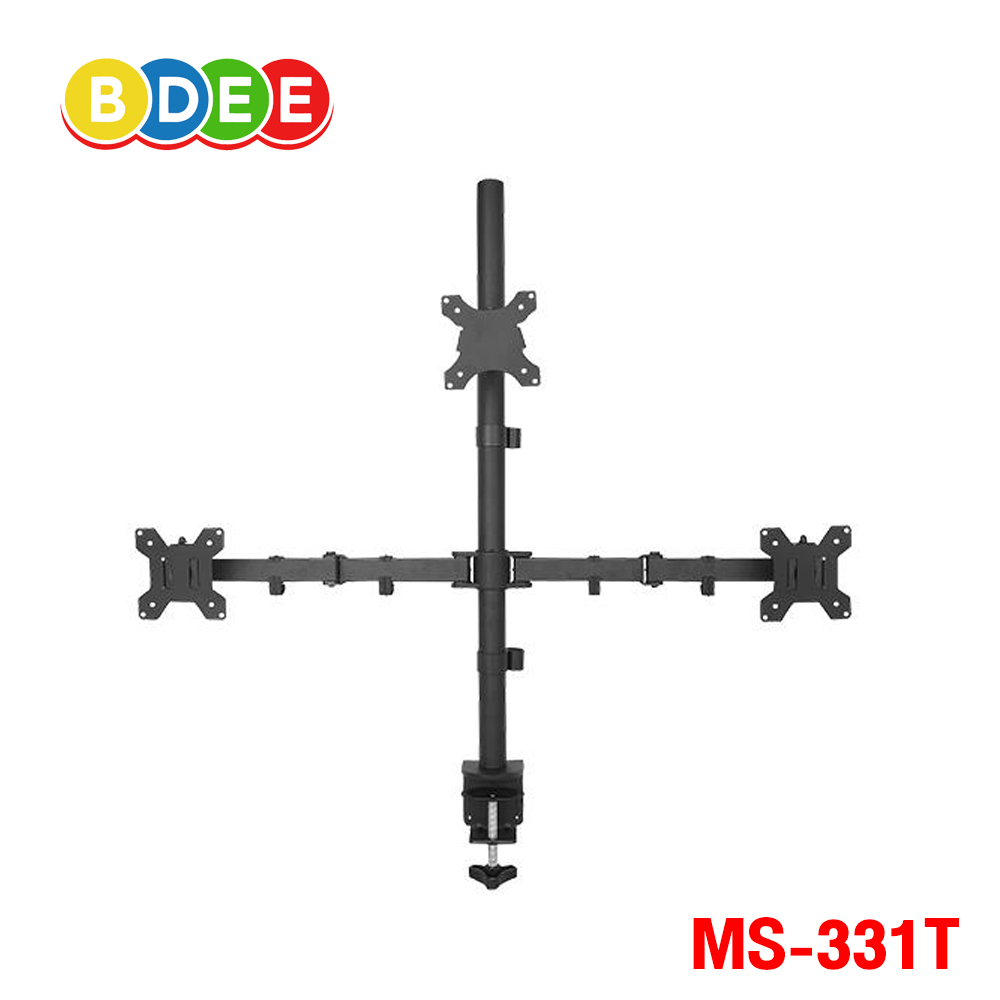 bdee-ขาตั้งจอมอนิเตอร์-3-จอ-ล่าง2-บน1-รุ่น-ms-331t-แบบยึดขอบโต๊ะ