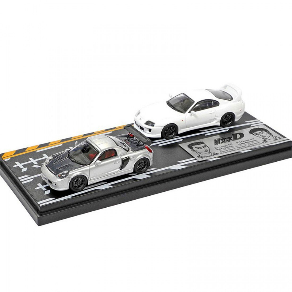 modelers-md64205-1-64-initial-d-set-vol-5-kai-ogashi-toyota-mr-s-vs-hideo-minagawa-supra-jza80-diecast-scale-model-car