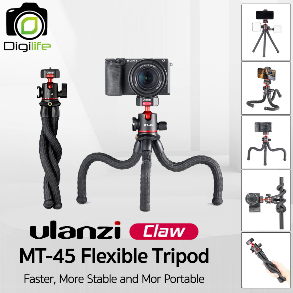 ulanzi-tripod-mt-45-claw-flexible-พร้อมหัวบอล-gorillapod-vlog-live-streaming-ขาตั้งปลาหมึก-digilife-thailand