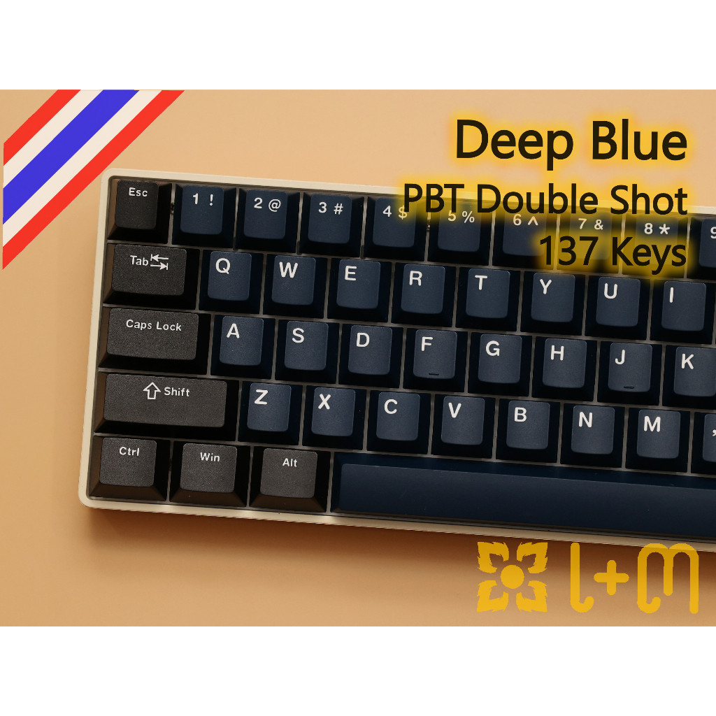 Deep Blue - Cherry Profile PBT Double Shot Keycap Set 137 Keys | Shopee ...