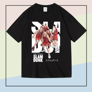 Slam Dunk Xiangbei team เสื้อยืดแขนสั้นพิมพ์ลายการ์ตูน แฟชั่นเสื้อขาว