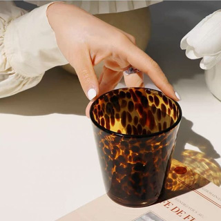 (สินค้า Pre-order) Clear the table  แก้วน้ำลายเสือดา leopard pattern juice glass