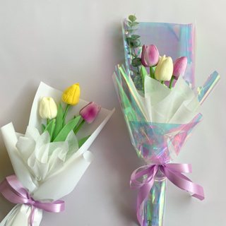 💚พร้อมส่ง💚 ช่อดอกไม้ปลอม ดอกทิวลิปประดิษฐ์ ของขวัญให้แฟน ปัจฉิม รับปริญญา