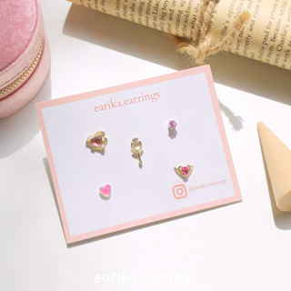 (กรอกโค้ด 72W5V ลด 65.-) earika.earrings - punch cupid set เซ็ตต่างหูก้านเงินแท้ชุบทอง ผิวแพ้ง่ายใส่ได้