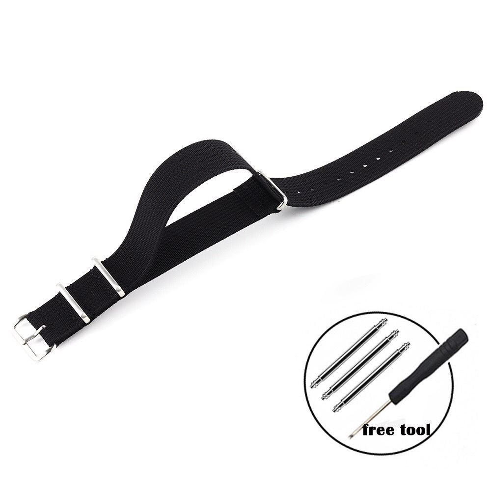 ⚡️ส่งเร็วทันใจ⚡️ สายนาฬิกาไนล่อน สายนาโต้ nato nylon ribbed strap 18MM ...