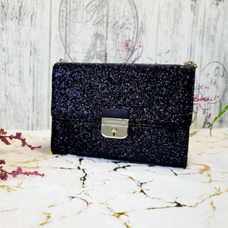พร้อมส่ง Kate Spade New York Sunset Lane Esmena Black Glitter Holiday Shoulder Bag #WKRU4085 BLACK
