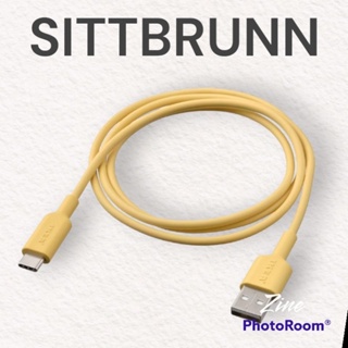 SITTBRUNN ซิตต์บรุนน์ - สายพอร์ต USB-A และ USB-C  สีเหลืองอ่อน ความยาว 1 ม.