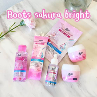Boots Sakura bright ผิวโกลว์ ใสชัด Serum/Moisturising cream/Mask Gel