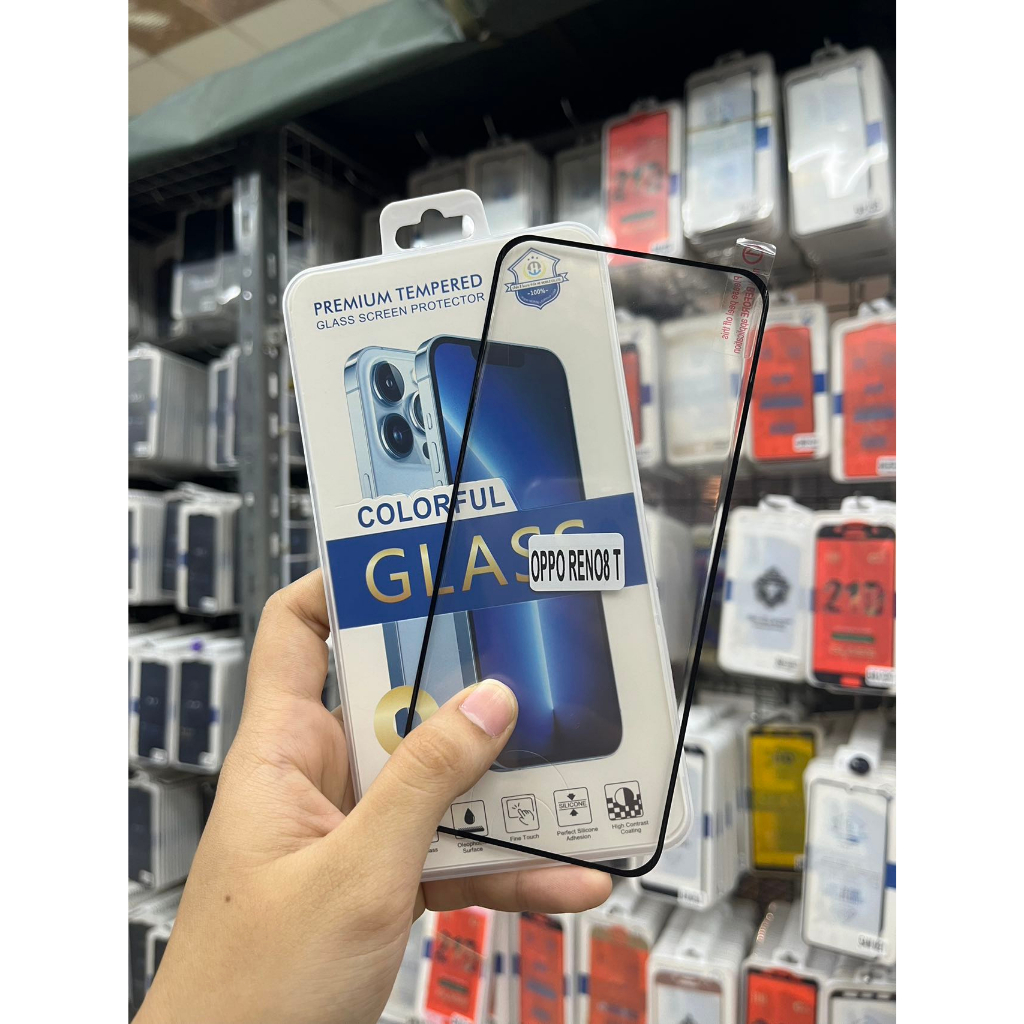 ฟิล์มกระจกจอโค้งเต็มจอ-กาวเต็มแผ่นสำหรับรุ่นoppo-reno8t