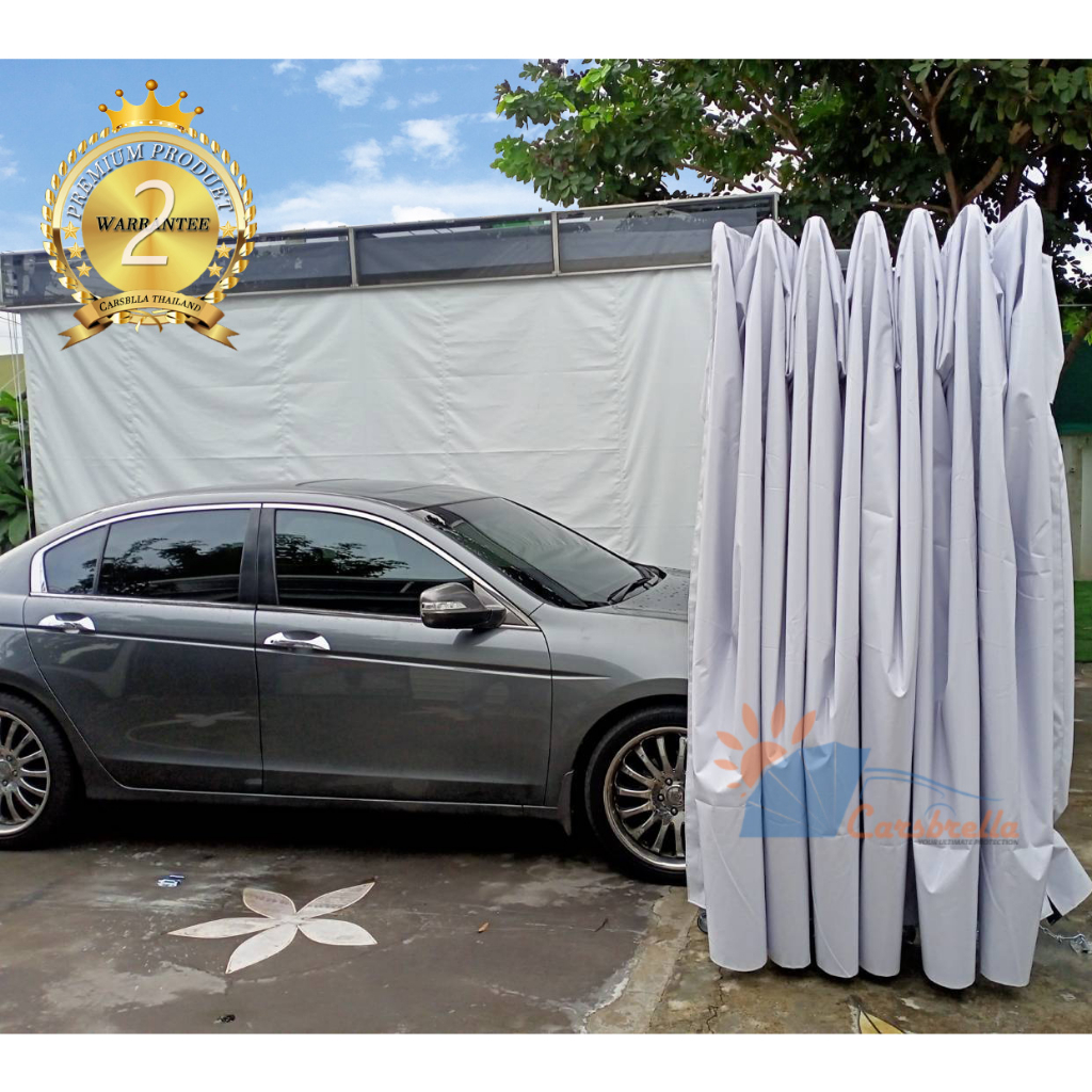 โรงจอดรถพับได้-โรงจอดรถสำเร็จรูป-carsbrella-รุ่น-sunshine-b-215cm-สามารถ-ยืด-หด-พับ-เก็บ-ได้-ใช้งานสะดวก