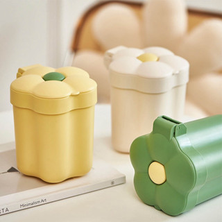 (พร้อมส่ง) Amys Decor ถังขยะตั้งโต๊ะ ลายดอกไม้ ขนาดเล็ก อเนกประสงค์ สําหรับออฟฟิศ