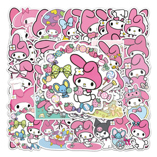 ✨พร้อมส่ง✨SANRIO My Melody sticker มาย เมโลดี้ สติกเกอร์กันน้ำรูปแบบที่แตกต่างกัน 50ชิ้น