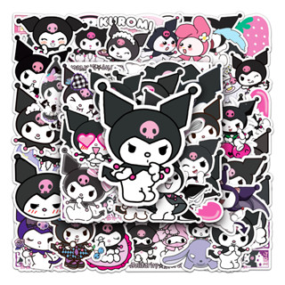 💥พร้อมส่ง💥sanrio sticker Kuromi  JAPAN ANIME สติกเกอร์ กันน้ำ รูปแบบที่แตกต่างกัน 50ชิ้น