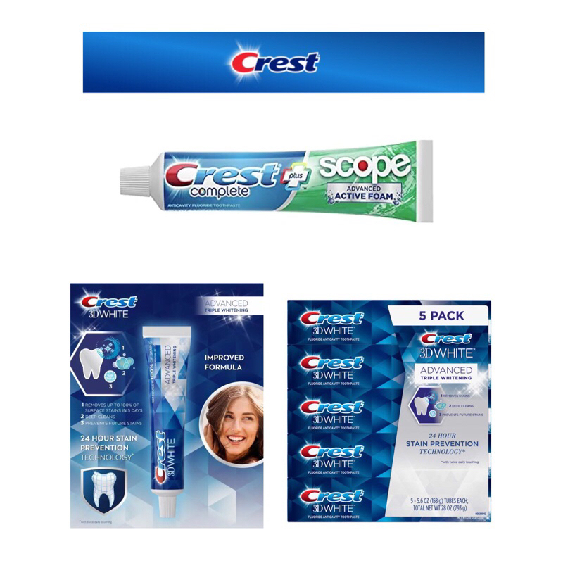 Crest Toothpaste ยาสีฟัน Crest 3D Advance Whitening Toothpaste นำเข้า ...